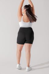 Crisscross Hourglass® Midi Short with Pockets - Black from POPFLEX