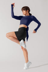 Crisscross Hourglass® Midi Short with Pockets - Black from POPFLEX