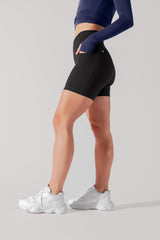 Crisscross Hourglass® Midi Short with Pockets - Black from POPFLEX