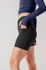Crisscross Hourglass® Midi Short with Pockets - Black from POPFLEX