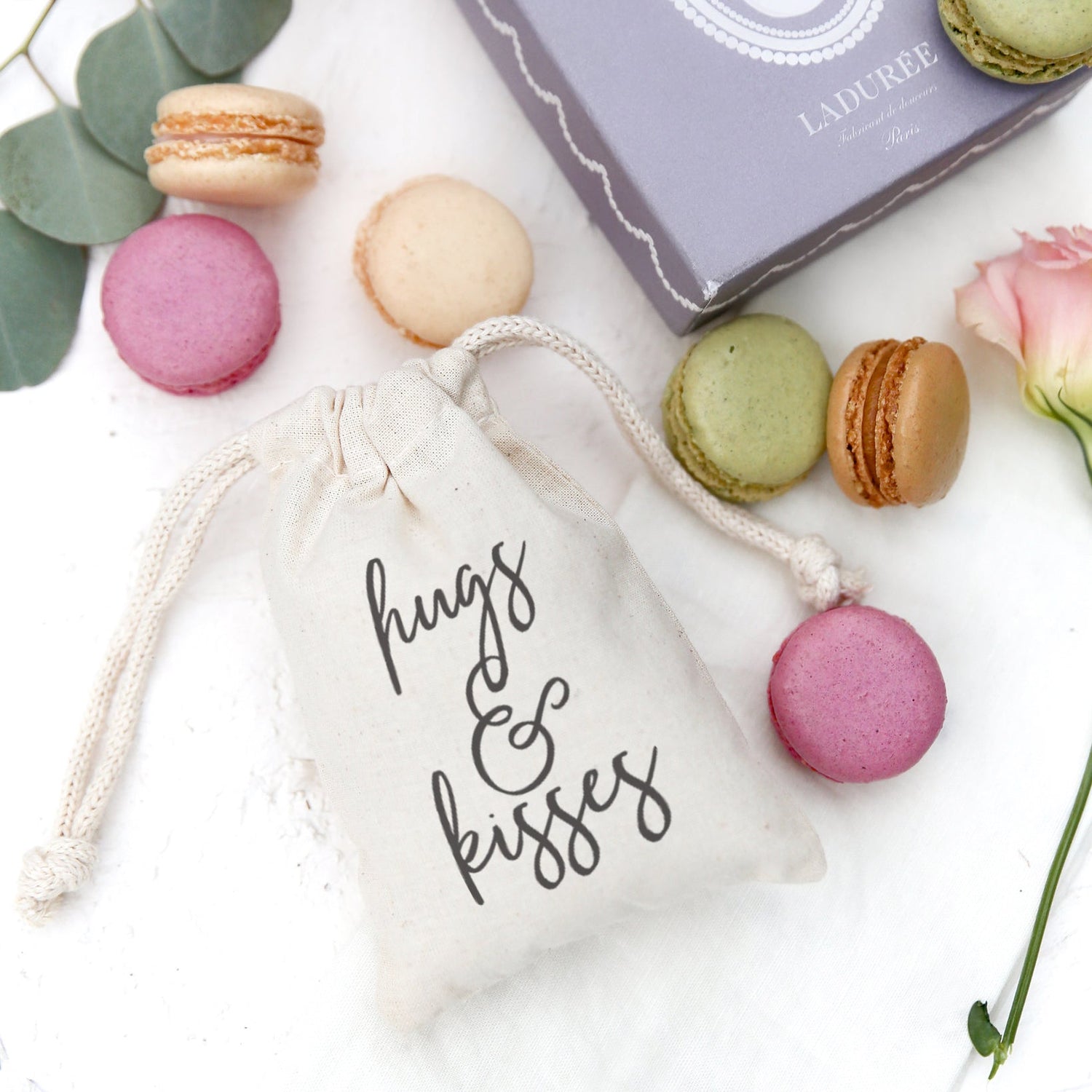 Hugs and Kisses Wedding Favor Bags, 6-Pack from The Cotton & Canvas Co.
