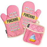 I Bake Because Oven Mitts And Potholder Set From Zapps Clothing