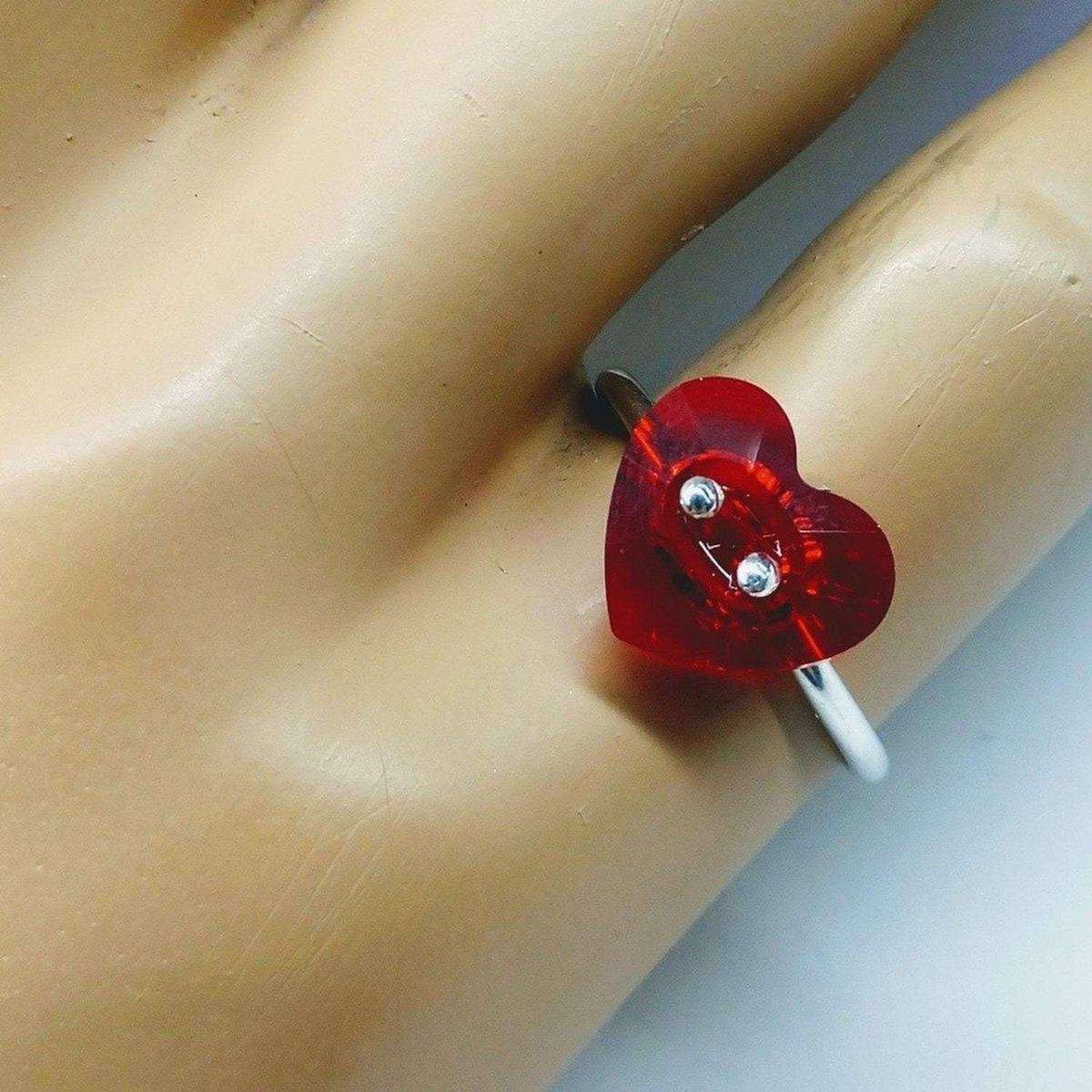 I Love You Crystal Heart Bling Ring from Alexa Martha Designs