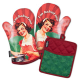 I'm Baked Too Oven Mitts And Potholder Set From Zapps Clothing