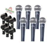 Cardioid Dynamic Microphones & Clips (6 Pack) by FAT TOAD - Professional Vocal Handheld, Unidirectional Mic - Singing Microphone Designed for DJ Stage from GeekStands