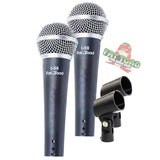 Dynamic Vocal Microphones with Clips (2 Pack) FAT TOAD - Cardioid Handheld, Unidirectional Mic from GeekStands