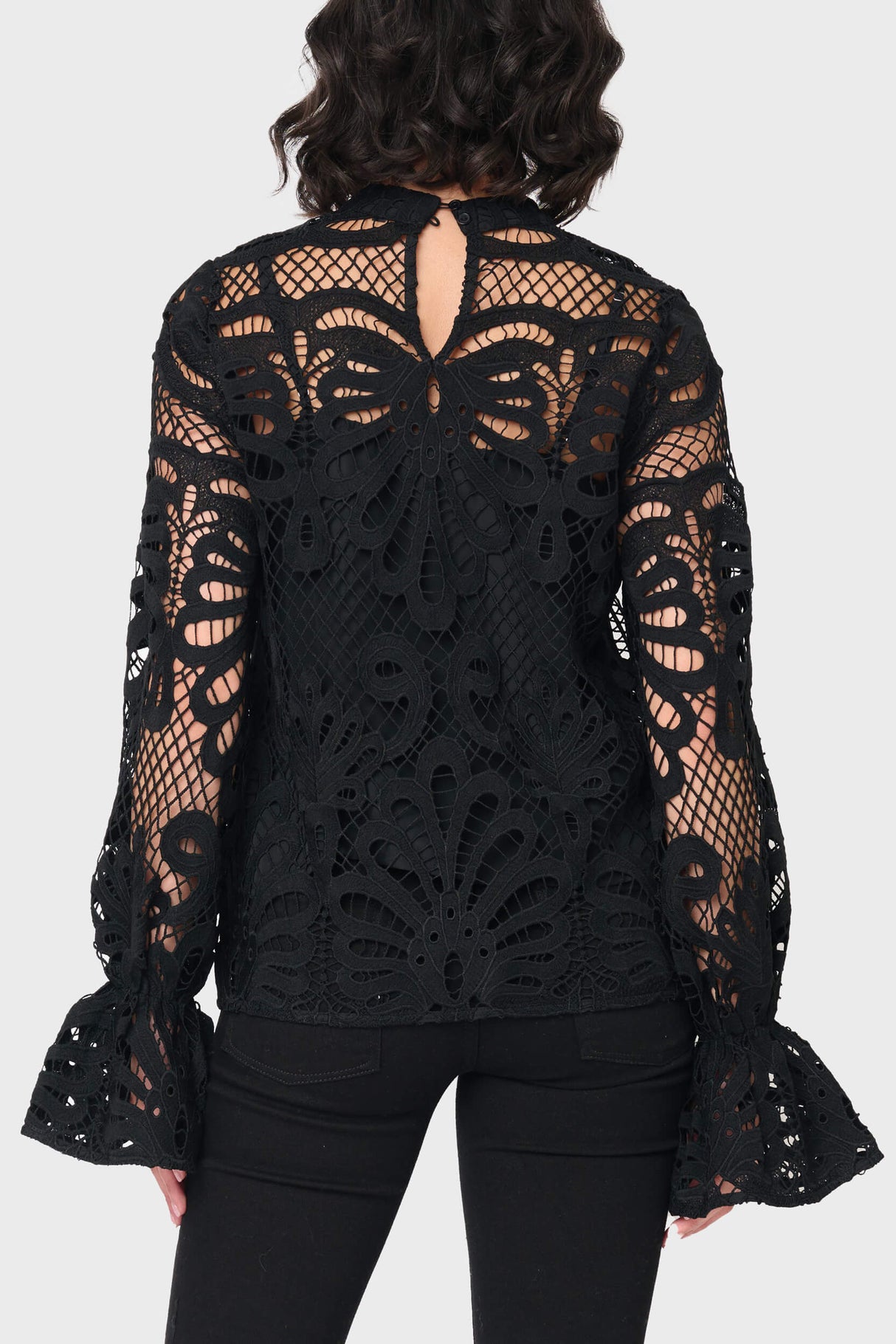 Lovely In Lace Flutter Cuff Blouse from Gibsonlook