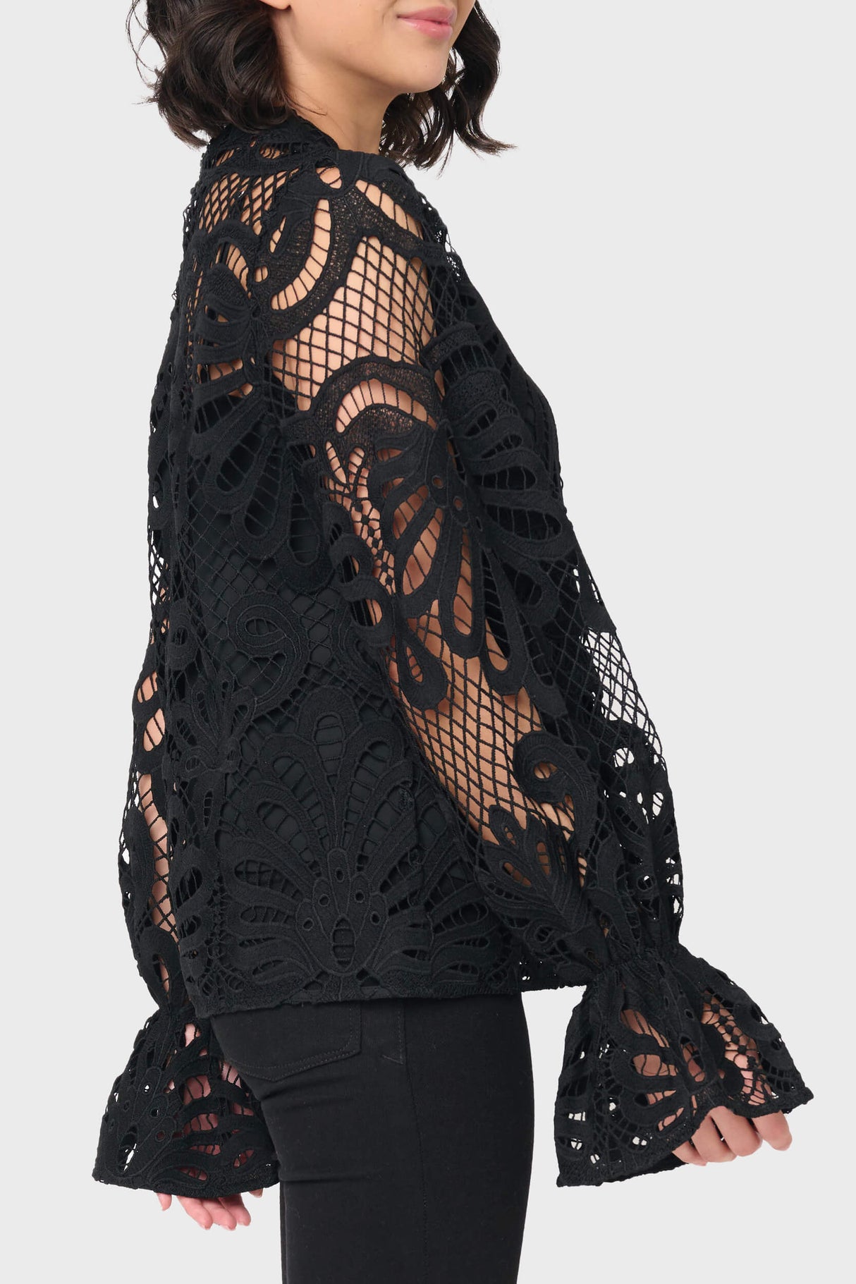 Lovely In Lace Flutter Cuff Blouse from Gibsonlook