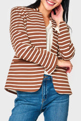 Striped Notch Collar Blazer from Gibsonlook