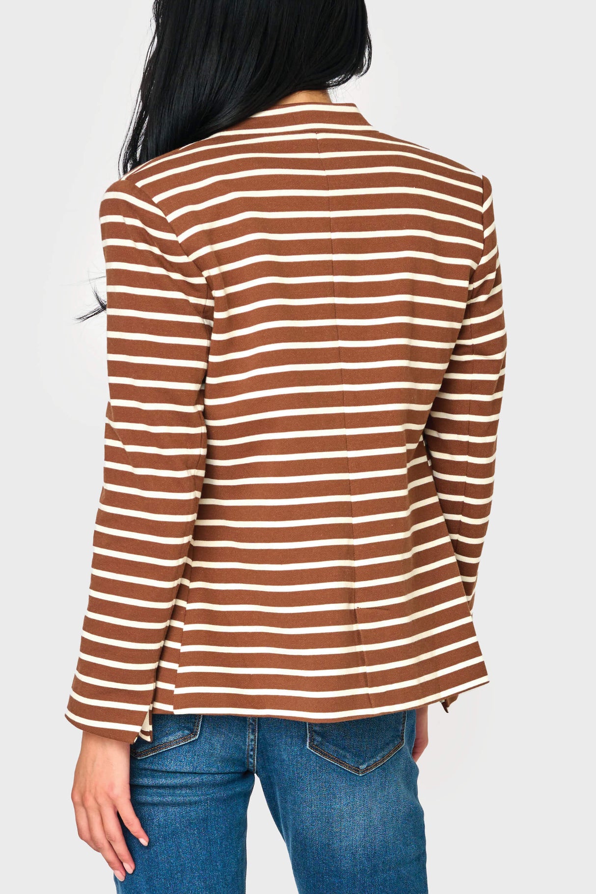 Striped Notch Collar Blazer from Gibsonlook