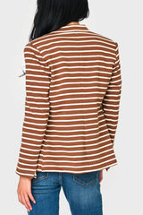 Striped Notch Collar Blazer from Gibsonlook