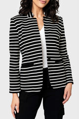 Striped Notch Collar Blazer from Gibsonlook