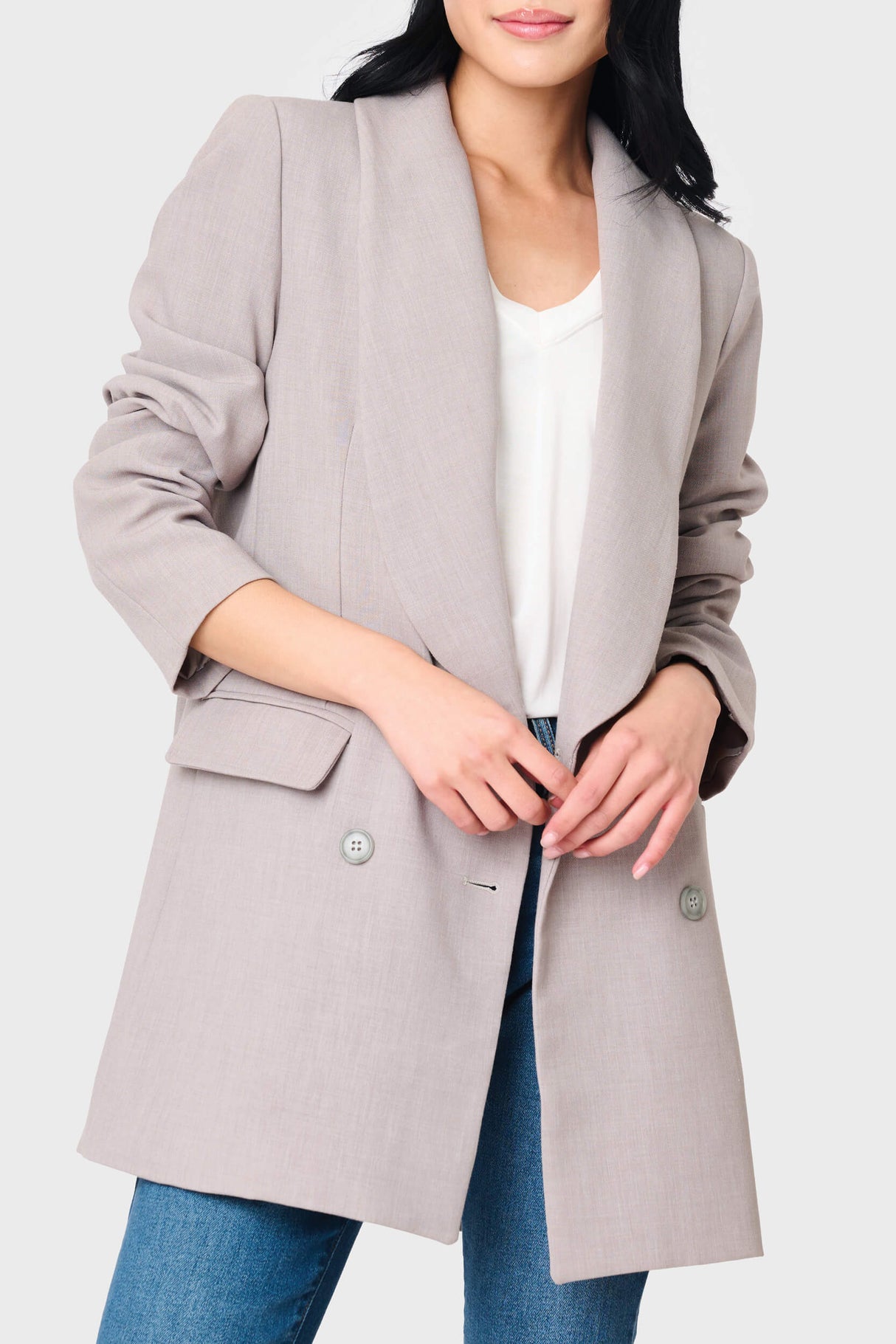 Double Breasted Long Length Blazer from Gibsonlook