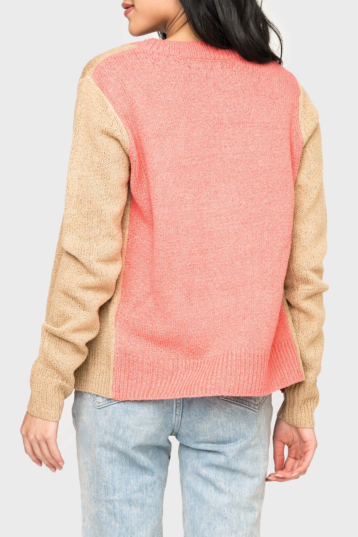 Button Front Colorblock Cardigan from Gibsonlook