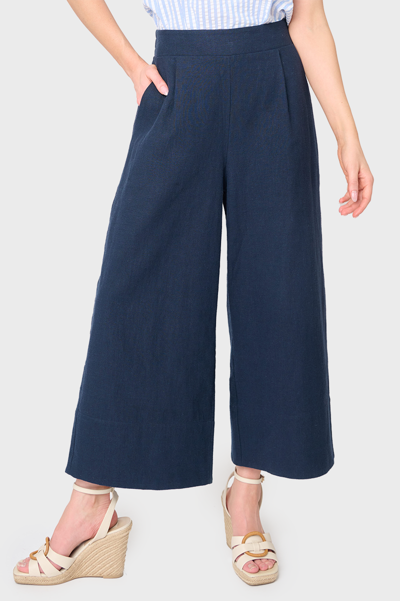 Wide Hem Cropped Linen Pant from Gibsonlook