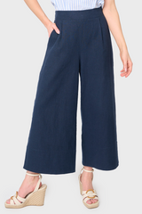 Wide Hem Cropped Linen Pant from Gibsonlook
