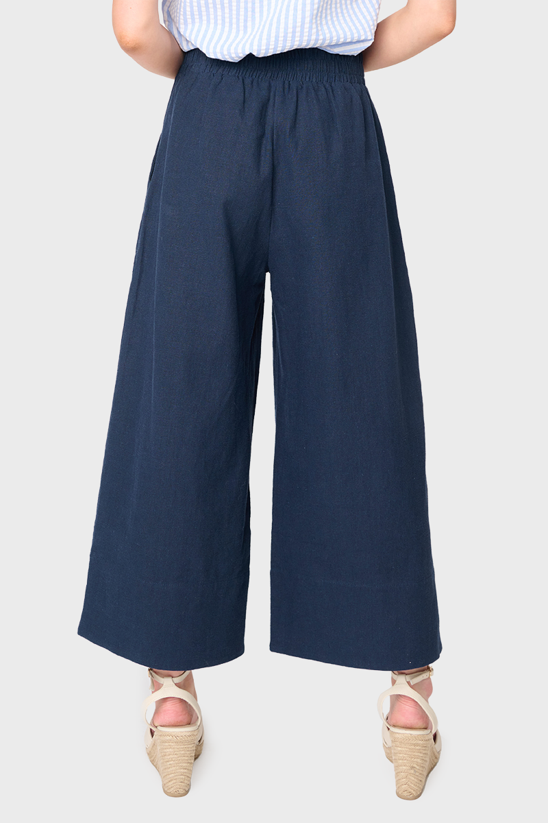 Wide Hem Cropped Linen Pant from Gibsonlook