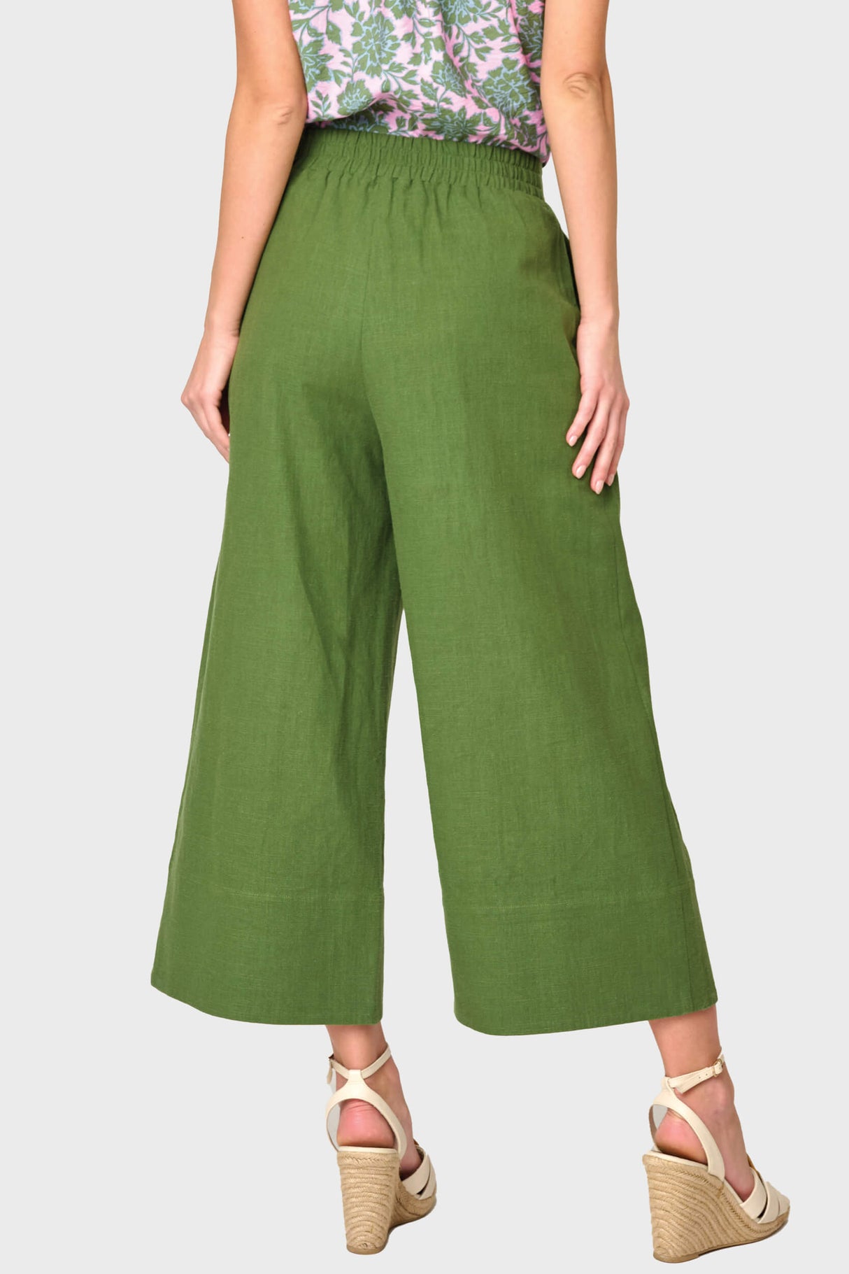 Wide Hem Cropped Linen Pant from Gibsonlook
