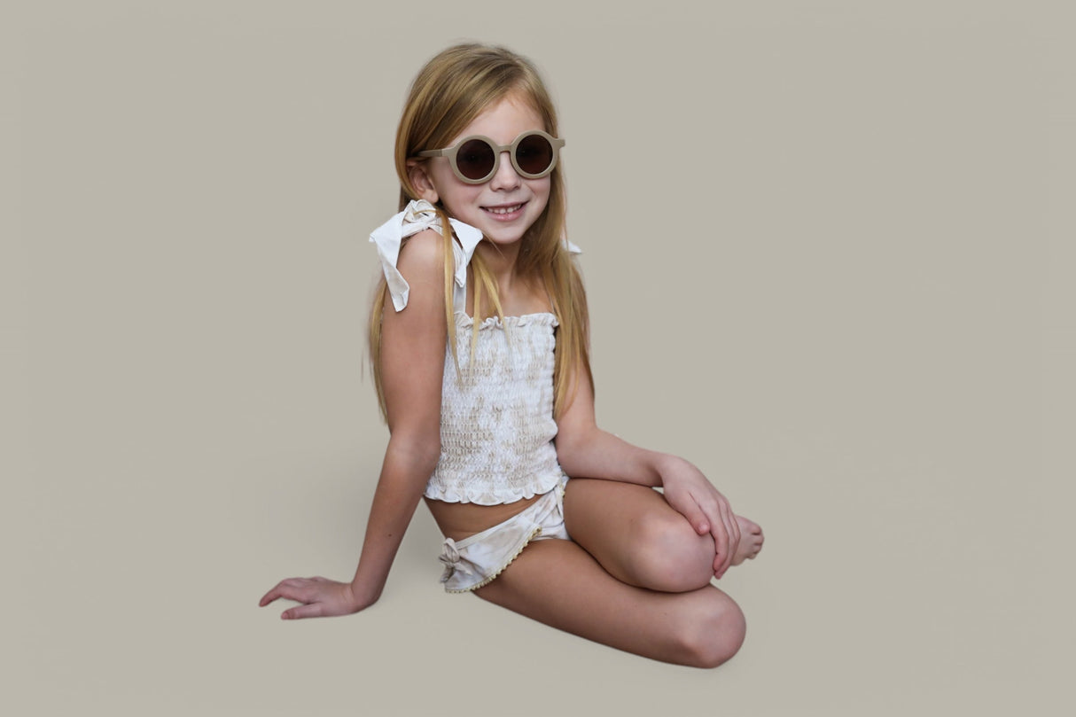 SANDY SHORES DREAM SMOCKED TWO PIECE SWIM SUIT from DREAM BIG LITTLE CO