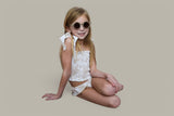 SANDY SHORES DREAM SMOCKED TWO PIECE SWIM SUIT from DREAM BIG LITTLE CO