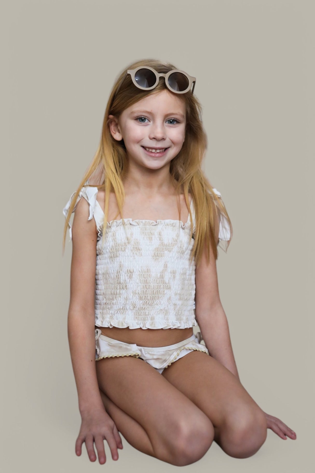 SANDY SHORES DREAM SMOCKED TWO PIECE SWIM SUIT from DREAM BIG LITTLE CO
