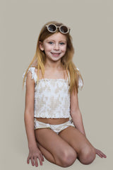 SANDY SHORES DREAM SMOCKED TWO PIECE SWIM SUIT from DREAM BIG LITTLE CO