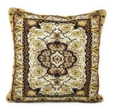 DaDa Bedding Elegant Golden Persian Style Rug Floral Tapestry Throw Pillow Covers 16" x 16" from DaDalogy Bedding Collection