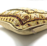DaDa Bedding Elegant Golden Persian Style Rug Floral Tapestry Throw Pillow Covers 16" x 16" from DaDalogy Bedding Collection