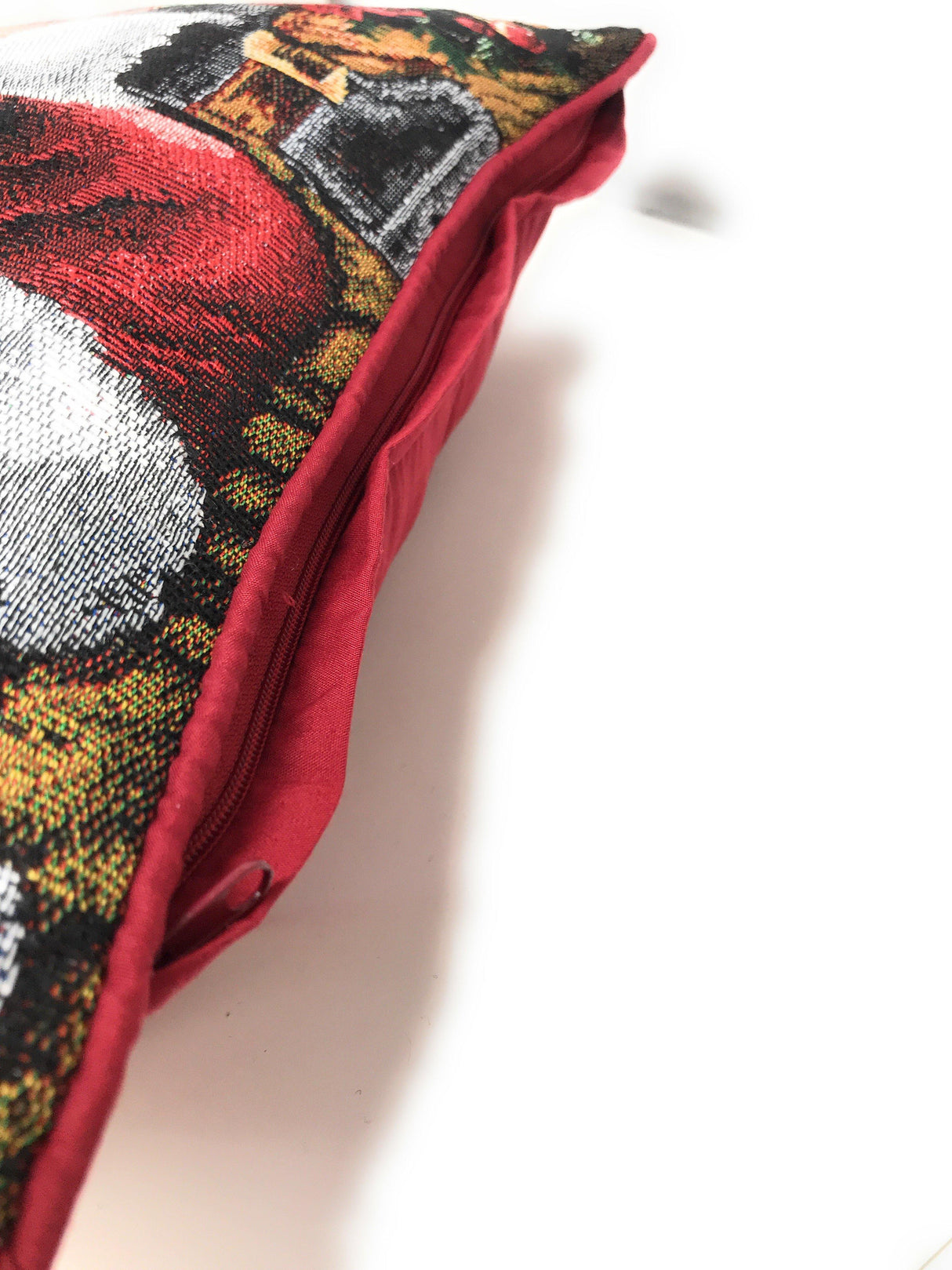 Tache Festive Santa Down the Chimney Tapestry Throw Pillow Cover (DB11533CC) from Tache Home Fashion