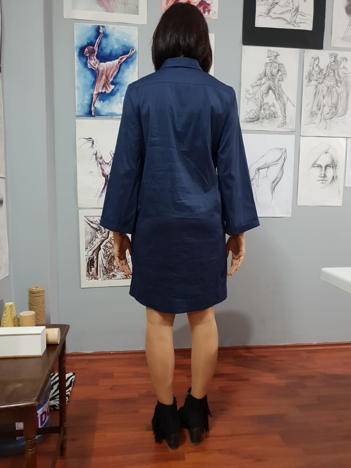 WRAPPED DRESS WIDE OPEN SLEEVES from EBRU Home