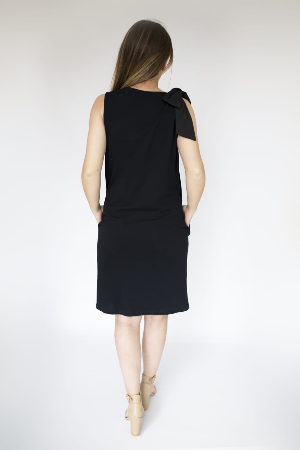 Jersey dress v neck tie shoulder with pockets Premium Quality from EBRU Home