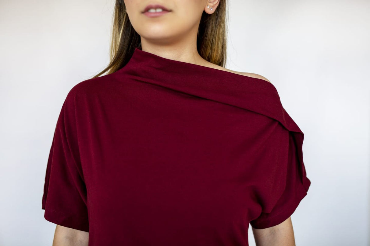 Jersey Dress short sleeve Drapped neck with pockets Premium Quality from EBRU Home