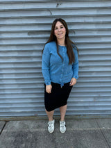 Stone Wash Button Down Top From Drama NYC Plus