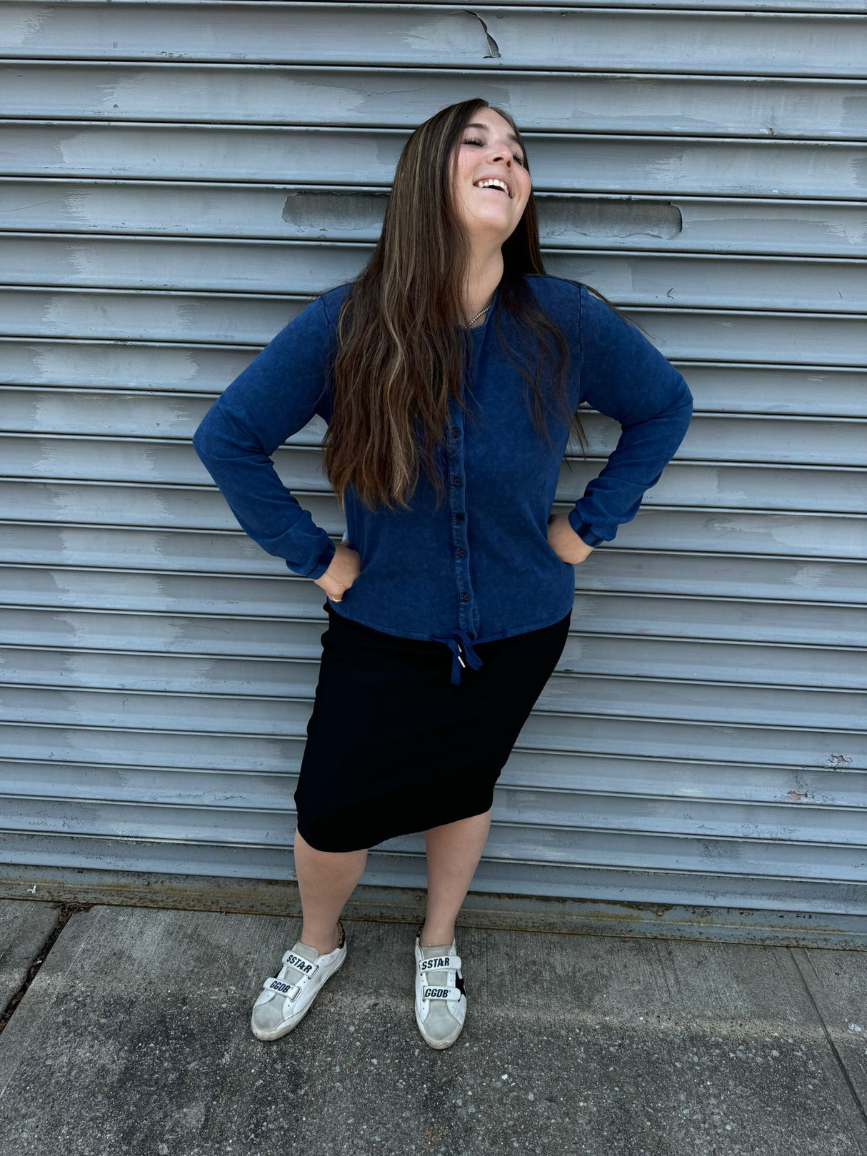 Stone Wash Button Down Top From Drama NYC Plus