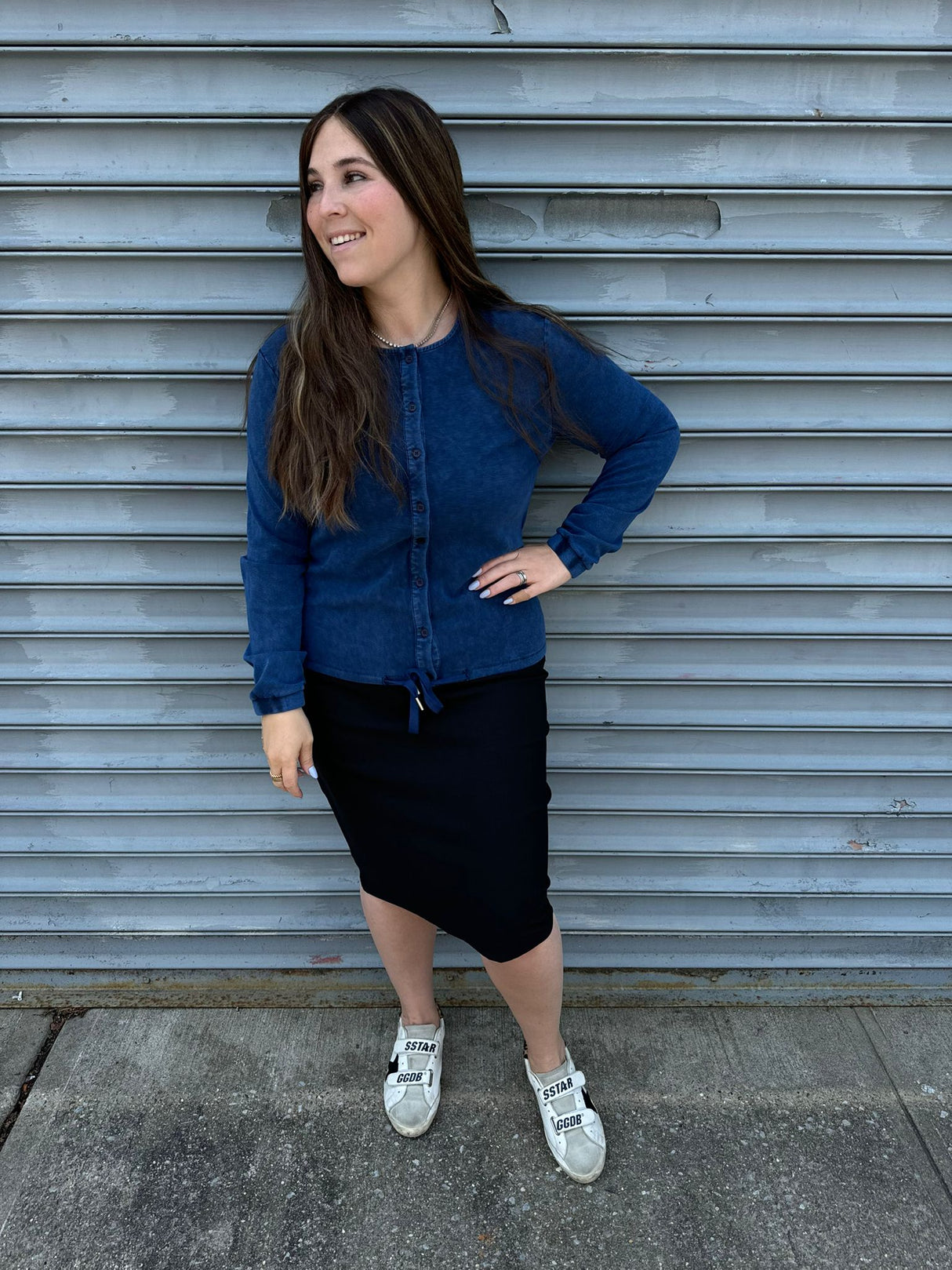 Stone Wash Button Down Top From Drama NYC Plus