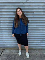 Stone Wash Button Down Top From Drama NYC Plus