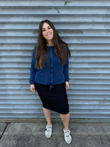 Stone Wash Button Down Top From Drama NYC Plus