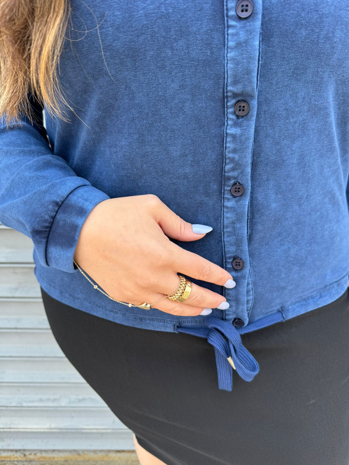 Stone Wash Button Down Top From Drama NYC Plus
