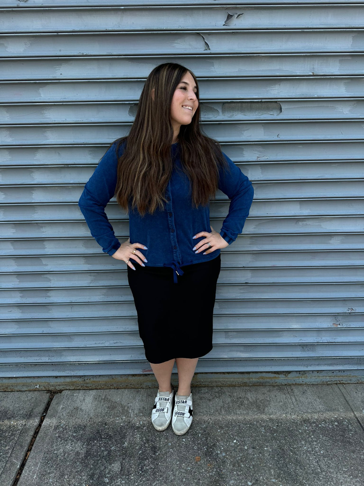 Stone Wash Button Down Top From Drama NYC Plus