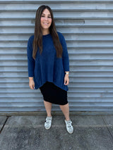 Stonewash Asymmetrical Top From Drama NYC Plus