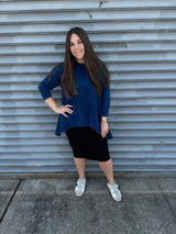 Stonewash Asymmetrical Top From Drama NYC Plus