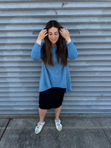 Stonewash Asymmetrical Top From Drama NYC Plus