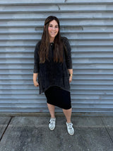 Stonewash Asymmetrical Top From Drama NYC Plus