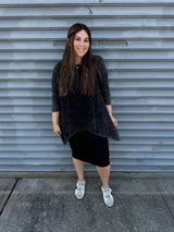 Stonewash Asymmetrical Top From Drama NYC Plus