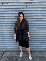 Stonewash Asymmetrical Top From Drama NYC Plus