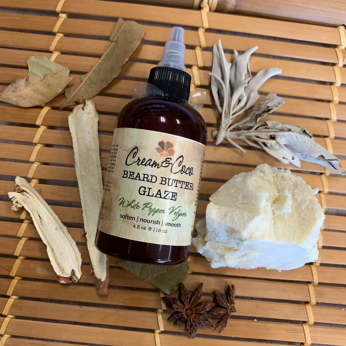 White Pepper Vetyver Beard Glaze from Cream & Coco Skincare