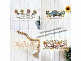 BUNDLE DEAL: Fall Autumn Season Panels (4 pack) SAVE!!!: WHEAT FIELD / PUMPKIN TRUCK / PUMPKIN PIE / SUNFLOWER JARS From PillowPanels