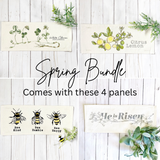 BUNDLE DEAL: Spring Season Panels (4 pack) SAVE!!!: WHITE CLOVER / LEMONS / THREE BEES / HE IS RISEN From PillowPanels