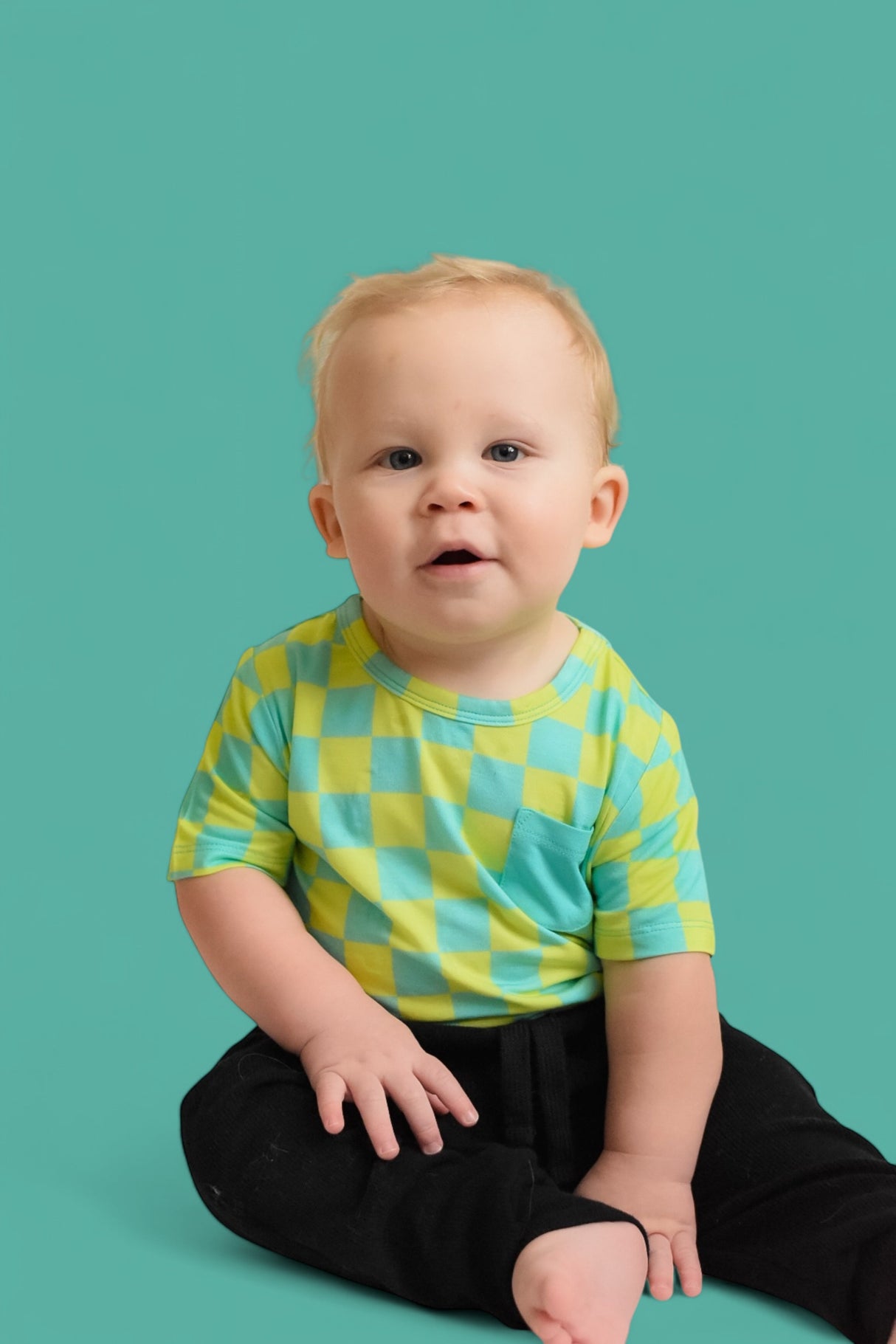 BE BOLD CHECKERS DREAM POCKET TEE from DREAM BIG LITTLE CO