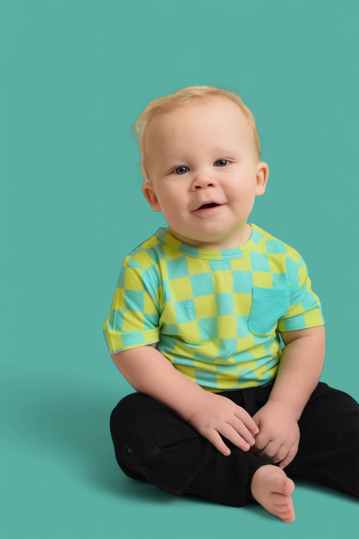 BE BOLD CHECKERS DREAM POCKET TEE from DREAM BIG LITTLE CO